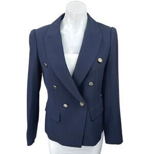NEW Club Monaco Jowdie Blue Double Breasted Notch Collar Jacket Coat Blazer 4